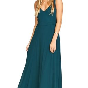 Show Me Your Mumu Jenn Maxi Dress in Deep Jade